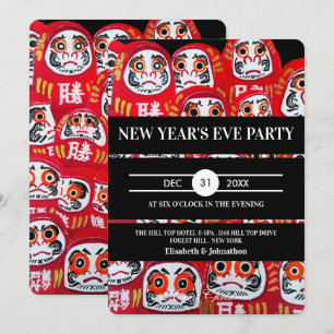 Convites Bonecas Daruma Japonesas Festa de Ano Novo