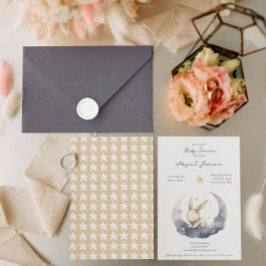 Convites Boneco de bebê bonito em uma lua com Chá de fralda