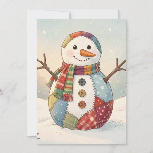Convites Boneco de Neve Alegre (Frente)
