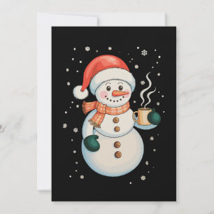 Convites Boneco de Neve Café Quente Chapéu de Papai Noel In