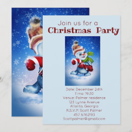 Convites Boneco de neve com um cachecol