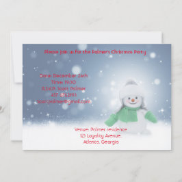 Convites Boneco de neve com um cachecol verde