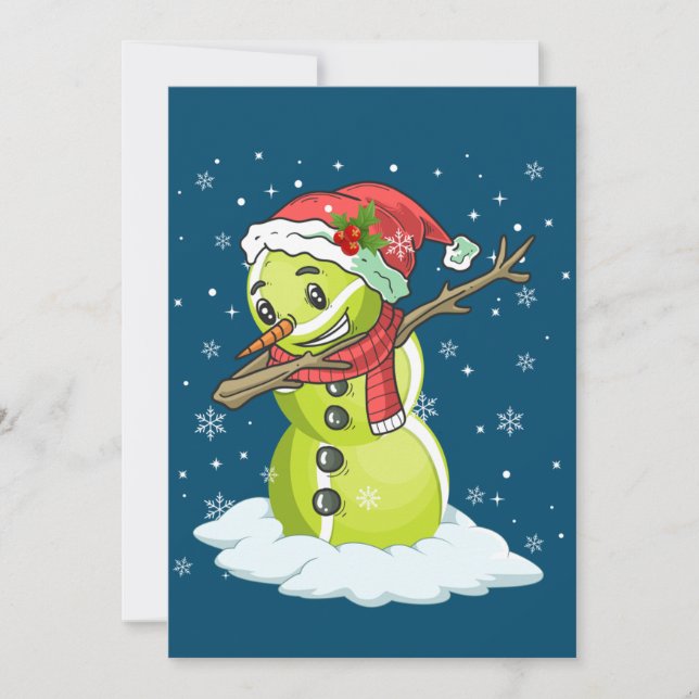 Convites Boneco de Neve Dabbing Camisa de Bola de Tênis Nat (Frente)