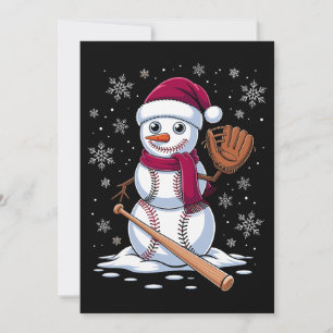 Convites Boneco de Neve de Beisebol Chapéu de Papai Noel Lu