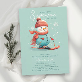 Convites Boneco de Neve de Esqui Chuveiro de Bebê Menino Es