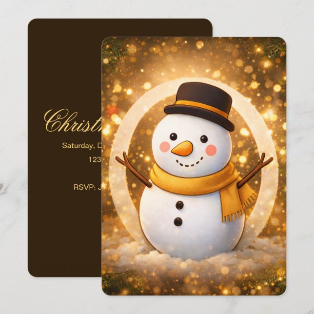 Convites Boneco de neve de inverno (Frente/Verso)