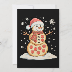 Convites Boneco de Neve de Pizza Chapéu do Papai Noel Natal
