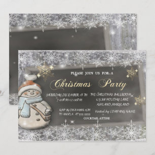 Convites Boneco de Neve Fofo, Flocos de Neve Natal Corporat