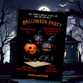 Convites Bonecos de cabeça de abóbora manchados