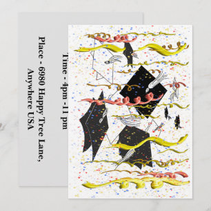 Convites Bonés de formatura com Streamers e Confetti colori