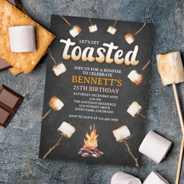 Convites Bonfire Toast Adult Birday (Criador carregado)
