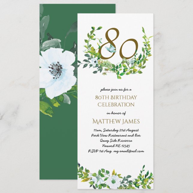 Convites Bonita 80 de Aniversário de Boas Mulheres (Frente/Verso)