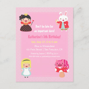 Convites Bonita Alice na Festa de aniversario de meninas da