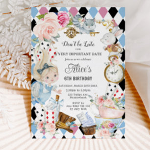 Convites Bonita Alice no País das Maravilhas e Festa de Ani