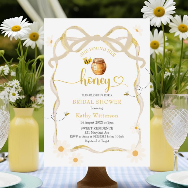Convites Bonita Arco Daisy Bee Bride para Beer Bridal (Criador carregado)