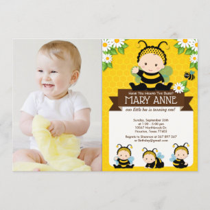 Convites Bonita Bumble Bee Bee Honey Bee primeiro aniversar