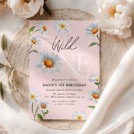 Convites Bonita Daisy Wild One Girl primeiro aniversario In
