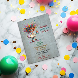 Convites Bonita e Engraçada Garota Branca