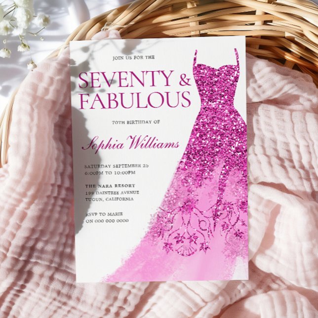 Convites Bonita Festa de aniversário de 70 de vestimenta (Criador carregado)