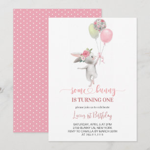 Convites Bonita Festa de aniversário de coelho