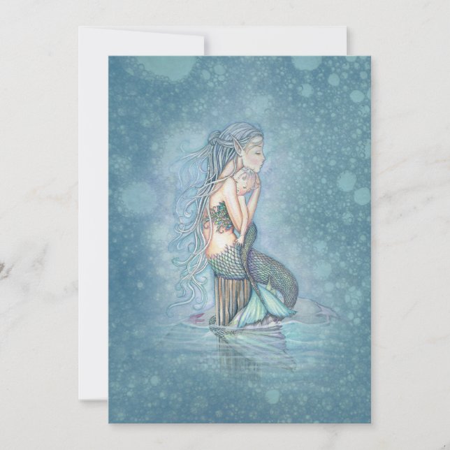 Convites Bonita Mãe e Chá de fraldas de Sereia (Frente)