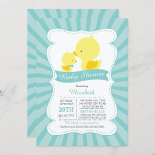 Convites Bonita Mãe Patos Nervosos Chá de fraldas de Menino