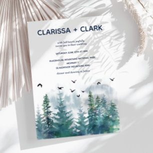 Convites Bonita Moderna Mola Aquarela Floresta Paisagem Cas