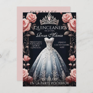 Convites Bonita Quinceañera Rosa