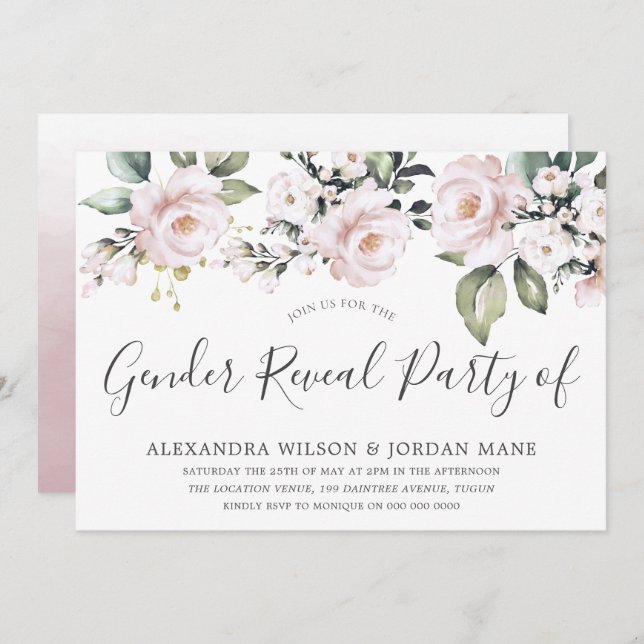 Convites Bonita Rosa de Sexo de Sexo com Sexo (Frente/Verso)