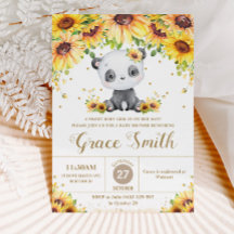 Bonita Urso de Panda Girando Chá de fraldas Floral