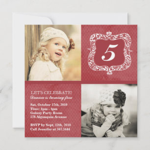 Convites Bonita Vintage Meninas Convocação de Aniversári