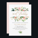 Convites Bonito Blush Peony Floral Frame aniversário de 30<br><div class="desc">convite de festas floral bonito. Apresenta uma estrutura floral de cor aquosa de peões cor-de-pêssego,  margaridas e rosas com acentos verdes. Personalize adicionando nomes,  data,  hora e outros detalhes. Este convite floral é perfeito para festas de aniversário de primavera e jardim.</div>