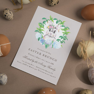 Convites Bonito Bunny Floral Páscoa Brunch