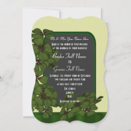 Convites Bonito casamento irlandês com shamrock