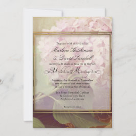 Convites Bonito Casamento vintage de Arte Cor-de-Rosa-Cor-d
