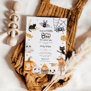 Convites Bonito Chá de fraldas de Boo de Halloween