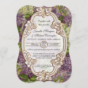 Convites Bonito Chá de panela de Vintage Moderno Lilac Flor
