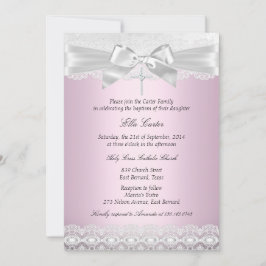 Convites Bonito Concurso de Batismo Cruzado com Locais Rosa