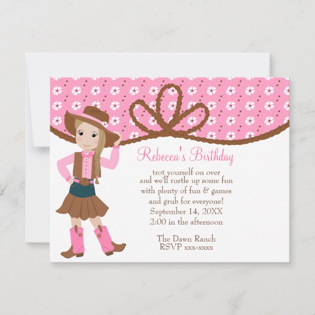 Convites Bonito Cowgirl! (Frente)