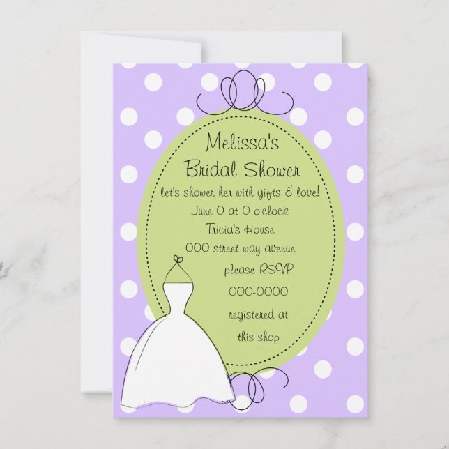 Convites Bonito desenho do vestido (Frente)