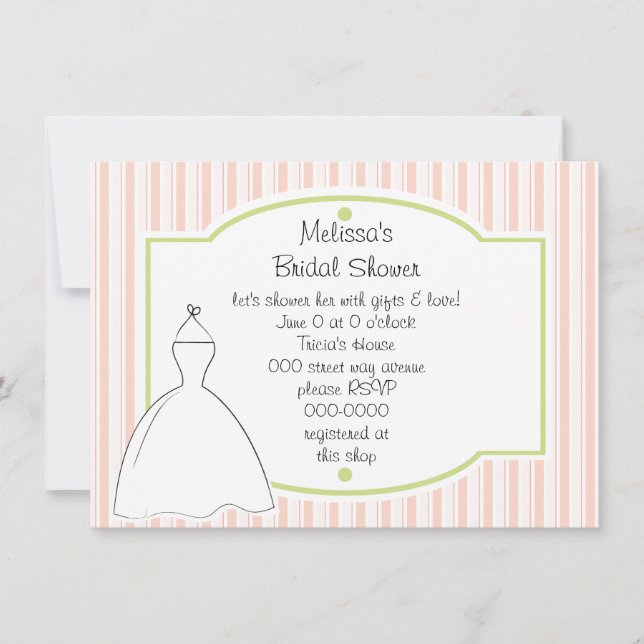 Convites Bonito desenho do vestido (Frente)