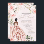 Convites Bonito em rosa Rosa de pincelada Belo Palhaço Doce<br><div class="desc">Elegante design de luxo com rosas brancas e rosas cor-de-rosa com pincel suave,  sotaques dourados,  e uma boneca linda com um luxuoso vestido de bola voada. Todo texto é totalmente personalizável.</div>