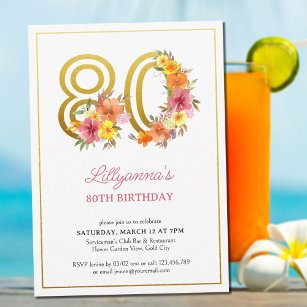 Convites Bonito Festa de aniversário 80 Número 80 I