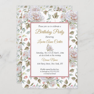 Convites Bonito Festa de aniversário de Fotografias de Rosa