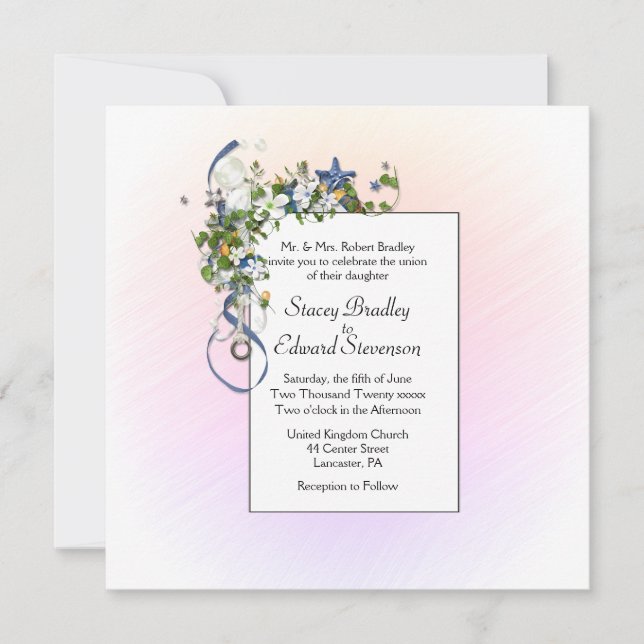 Convites Bonito fitas e bolhas (Frente)