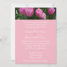 Convites Bonito flor rosa de tulipa casamento cristão