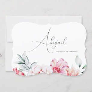 Convites Bonito Floral, você será minha Bridesmaid White