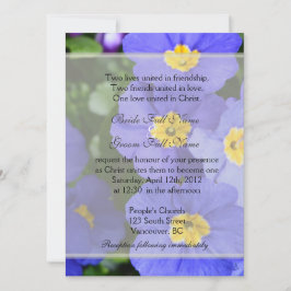 Convites Bonito flores de jardim azul Casamento cristão