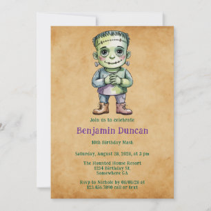 Convites Bonito Frankenstein Halloween Boy Birthday Mash