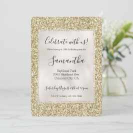 Convites Bonito Glitzy Dourada